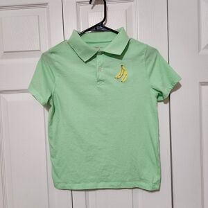Cat & Jack Light Green Polo with Banana Embroidery